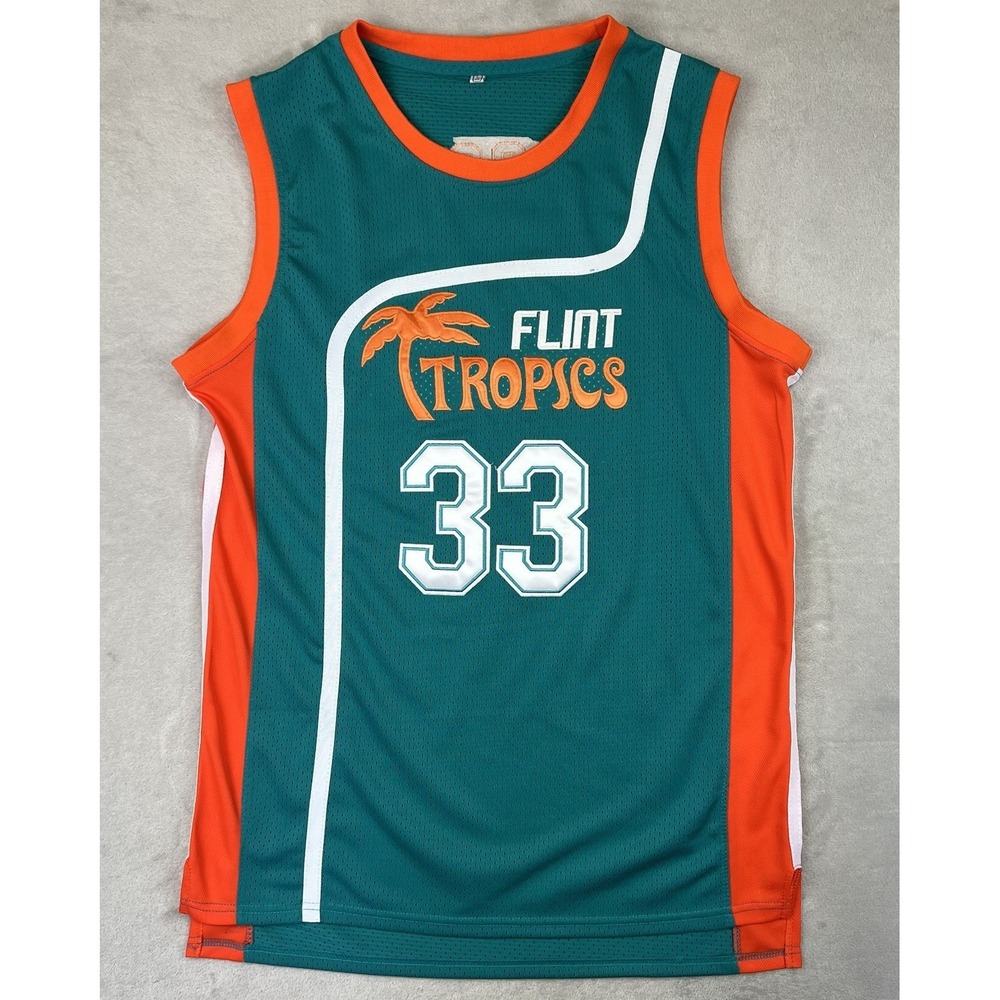 Will Farrell's Jackie Moon #33 Flint Tropics Semi Pro Basketball Jersey Large